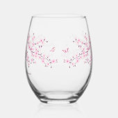 Verre À Vin Sans Pied Mariage rose fleurs cerisier (Droite)