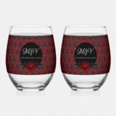 Verre À Vin Sans Pied Mariage Rose gothique foncé (Verso)