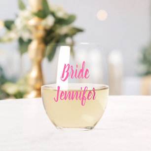 Verre À Vin Sans Pied Mariage rose mariée