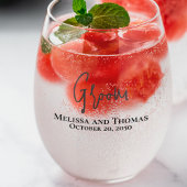 Verre À Vin Sans Pied Mariage Script Bride Groom personnalisée