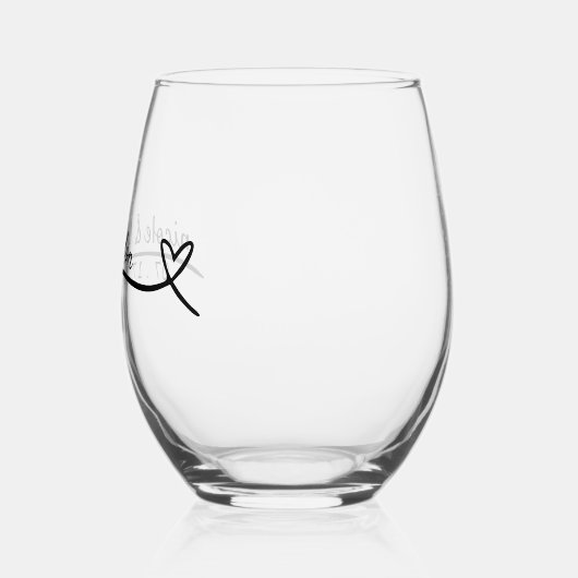 Verre À Vin Sans Pied Mariage simple Black Heart Line (Gauche)