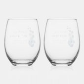 Verre À Vin Sans Pied Mariage sur mesure Eucalyptus Greenery (Verso)