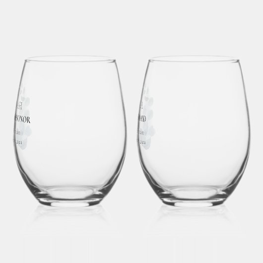 Verre À Vin Sans Pied Mariage sur mesure Eucalyptus Greenery (Gauche)