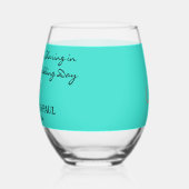Verre À Vin Sans Pied Mariage Turquoise Faveurs Monogramme Coeur Rouge (Gauche)