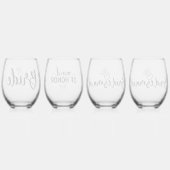 Verre À Vin Sans Pied Mariée et fête nuptiale (Dos)