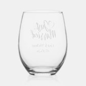 Verre À Vin Sans Pied Mariés aujourd'hui (Verso)