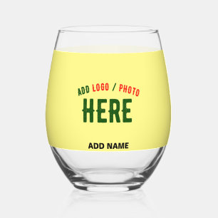 VERRE À VIN SANS PIED MARQUE VÉRIFIÉE MODERNE ET MODERNE PASTEL JAUNE