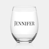 Verre À Vin Sans Pied Matron d'honneur Noir moderne Élégant Personnalisé (Verso)