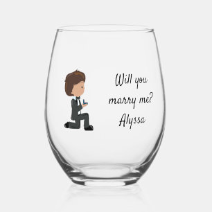 Verre À Vin Sans Pied Me Marierez-Vous Une Proposition Personnalisée