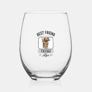 Verre À Vin Sans Pied Meilleur ami Alfie Conception amateur de chien vin