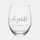 Verre À Vin Sans Pied Meilleur Monogramme de script grand format (Recto)