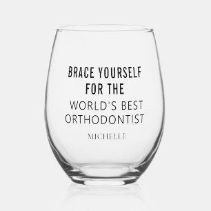 Verre À Vin Sans Pied Meilleur Orthodontiste Personnalisé Nom Profession