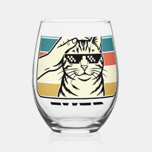 Verre À Vin Sans Pied Meilleur papa chat jamais Design vintage amateur d