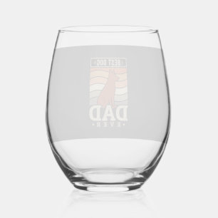 Verre À Vin Sans Pied Meilleur papa chien de tous les temps silhouette r