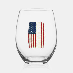 Verre À Vin Sans Pied Meilleur Papa de Tous Temps Chemise Vintage Vector
