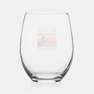 Verre À Vin Sans Pied Meilleur Parrain de Chat Vintage Conception de Vec