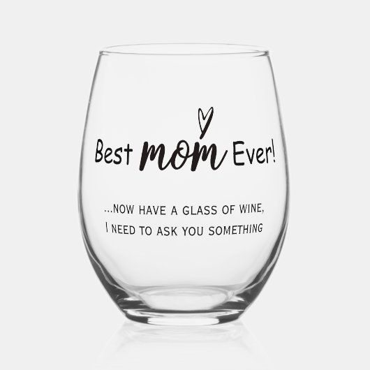Verre À Vin Sans Pied Meilleure maman jamais drôle de script (Recto)