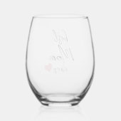Verre À Vin Sans Pied "Meilleure maman jamais" élégant script (modifiabl (Verso)