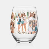 Verre À Vin Sans Pied Meilleurs amis Minimaliste photo BFF (Recto)