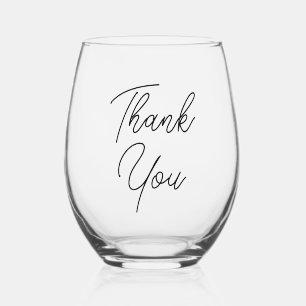 Verre À Vin Sans Pied Merci d'affaires élégant en gris noir