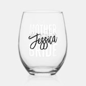 Verre À Vin Sans Pied Mère de la mariée Monogramme Signature Script (Verso)