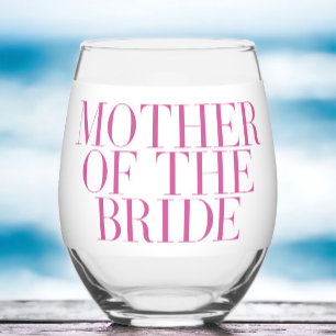 Verre À Vin Sans Pied Mère de la mariée Rose Moderne Élégante Personnali