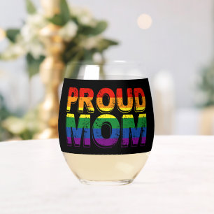 Verre À Vin Sans Pied Mère fière Gay Pride LGBT Arc-en-ciel Mère LGBTQ