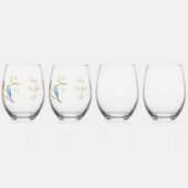 Verre À Vin Sans Pied Merles bleus (Gauche)
