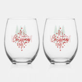 Verre À Vin Sans Pied Merry & Bright It's Christmas Time (Verso)