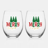 Verre À Vin Sans Pied Merry & Bright It's Christmas Time (Recto)