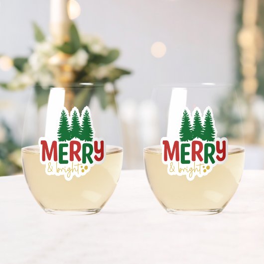 Verre À Vin Sans Pied Merry & Bright It's Christmas Time (Insitu (Mariage))