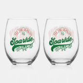 Verre À Vin Sans Pied Merry Christmas 'Tis the Season to Sparkle (Verso)
