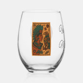 Verre À Vin Sans Pied Mesoamerican Emperor Medallion Aztec/Mayan Person (Recto)