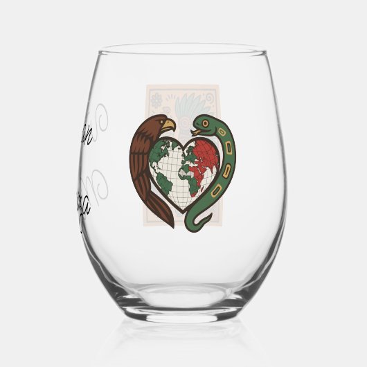 Verre À Vin Sans Pied Mesoamerican Emperor Medallion Aztec/Mayan Person (Verso)