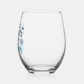 Verre À Vin Sans Pied Météo d'hiver - Typographie des Fêtes Neiges (Gauche)