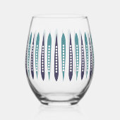 Verre À Vin Sans Pied Minimal bleu rétro inspiré (Verso)