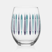 Verre À Vin Sans Pied Minimal bleu rétro inspiré (Droite)