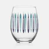 Verre À Vin Sans Pied Minimal bleu rétro inspiré (Gauche)