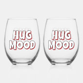 Verre À Vin Sans Pied Minimalist “Hug Mood”  – Cute Quote (Recto)