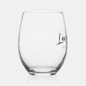 Verre À Vin Sans Pied Minimalist Professional Handwrite Plain Name Title (Droite)