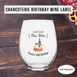 Verre À Vin Sans Pied Minimaliste Charcuterie Mignonne et Pique-nique au