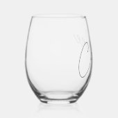Verre À Vin Sans Pied Minimaliste Moderne Chic Calligraphie Nom Personna (Droite)