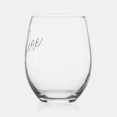 Verre À Vin Sans Pied Minimaliste Moderne Chic Calligraphie Nom Personna (Gauche)