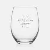 Verre À Vin Sans Pied Mme Bride Groom Mariage Réception Customisée (Verso)