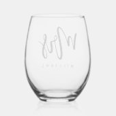 Verre À Vin Sans Pied Mme nom mariage de script de calligraphie (Verso)