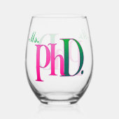 Verre À Vin Sans Pied Mme PhD. Rose & Vert (Recto)