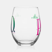 Verre À Vin Sans Pied Mme PhD. Rose & Vert (Gauche)