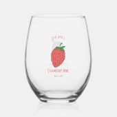Verre À Vin Sans Pied Modèle de logo personnalisé fraise (Verso)