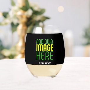 VERRE À VIN SANS PIED MODÈLE DE TEXTE D'IMAGE NOIRE SIMPLE ET MODERNE