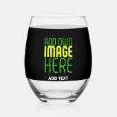 VERRE À VIN SANS PIED MODÈLE DE TEXTE D'IMAGE NOIRE SIMPLE ET MODERNE (Verso)